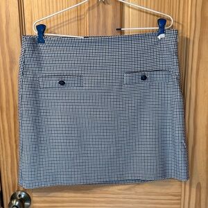 LOFT Black and White Gingham Mini Skirt